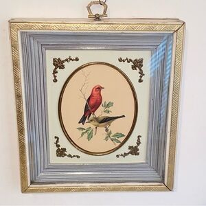 Vintage TMC Chicago Hollywood Regency Framed Bird Print Turner Manufacturing Co